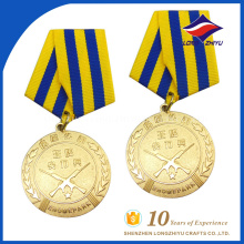 Military medal ribbon , metal medal of honor